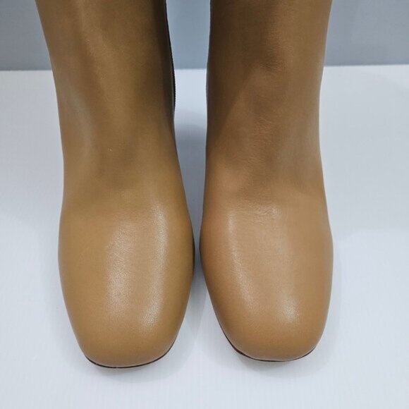 Paige Keely Knee High Boot Womens 11 Cognac Tan Leather Tall Heeled Riding Fall - Picture 6 of 15